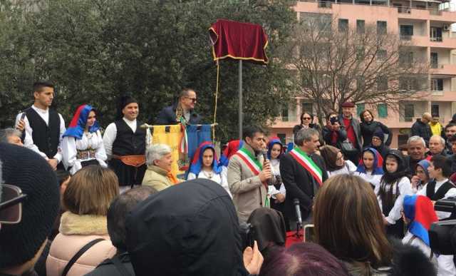 Inaugurazione Piazza Seui Cagliari Massimo Zedda