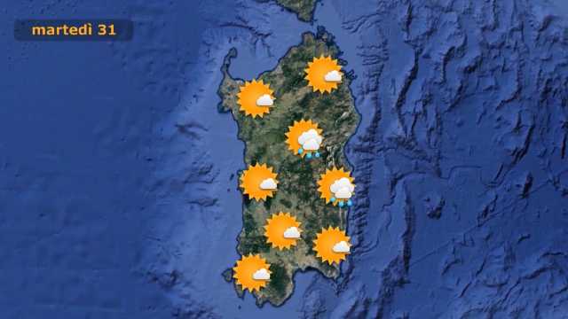 Ancora caldo in Sardegna, in arrivo temporali nelle zone interne