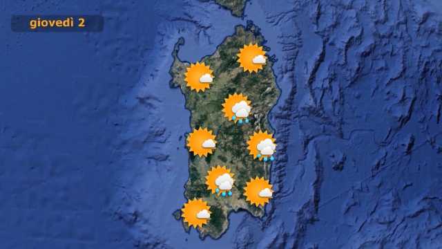 Calda Sardegna con temporali pomeridiani anche nel Medio Campidano