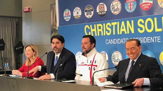 Meloni Solinas Salvini Berlusconi