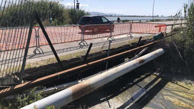 Ponte Quartu Viale Colombo Transenne