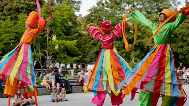Zebra Theater On Stilts Color Dancers