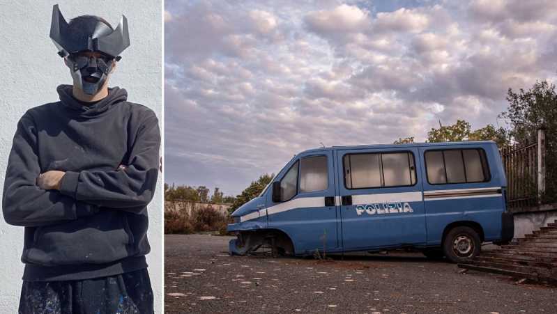 manu invisible furgone polizia opera