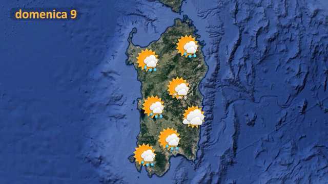 Il meteo domenica 