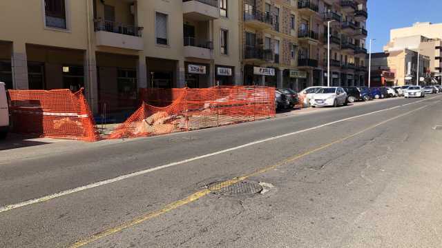 Cantiere fermo in viale Sant'Avendrace