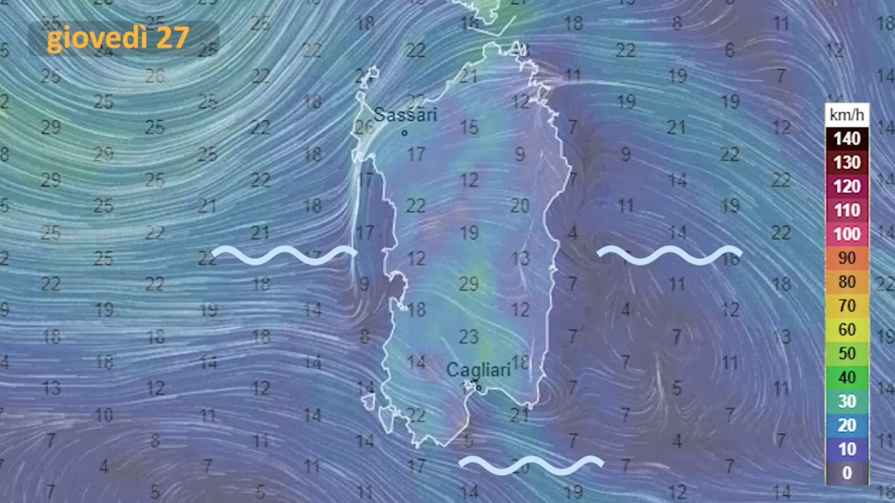 Il meteo per giovedì 27 gennaio in Sardegna