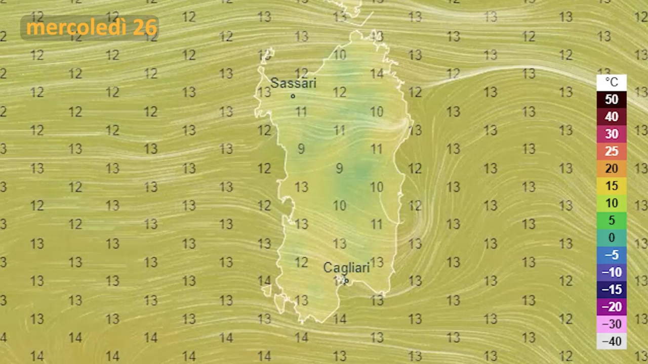 Le previsioni per il 26 gennaio in Sardegna 