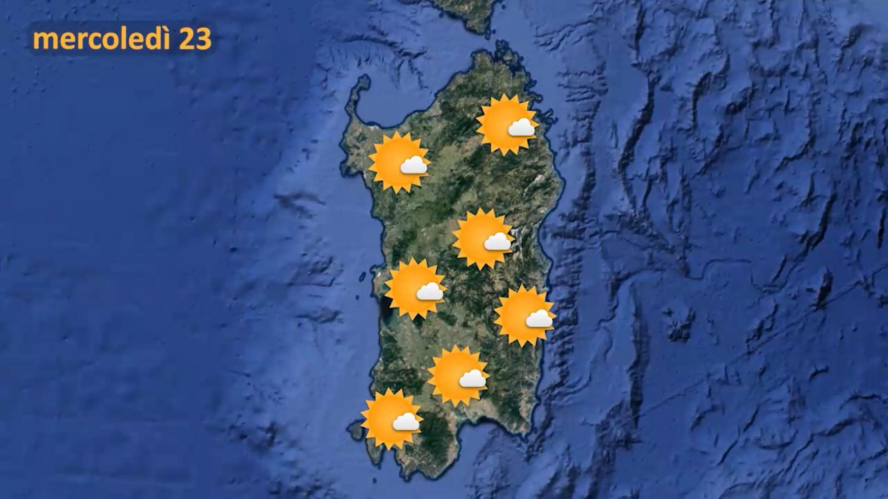 Le previsioni meteo per mercoledì 23 febbraio