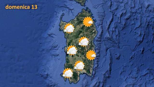 Previsioni per domenica 13 in Sardegna 