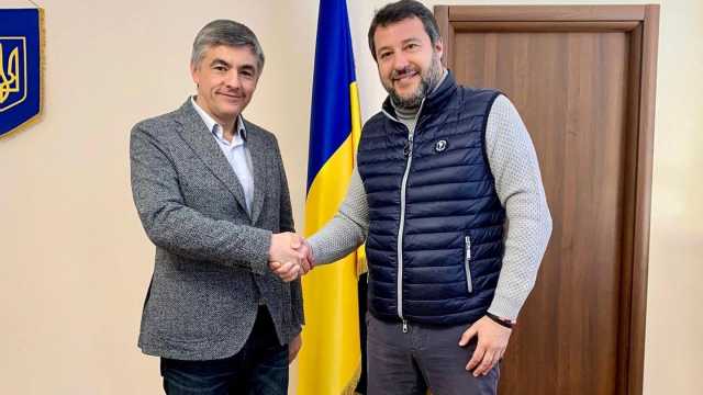 Matteo Salvini con Andrii Kartysh