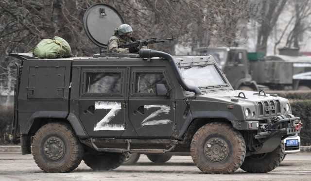 Un mezzo blindato russo in Ucraina 