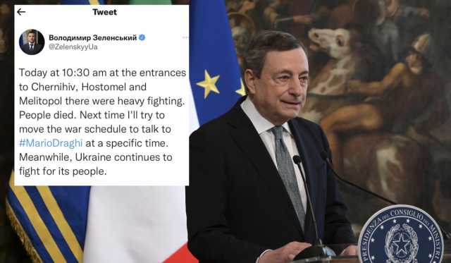 Tweet Zekensky vs Draghi