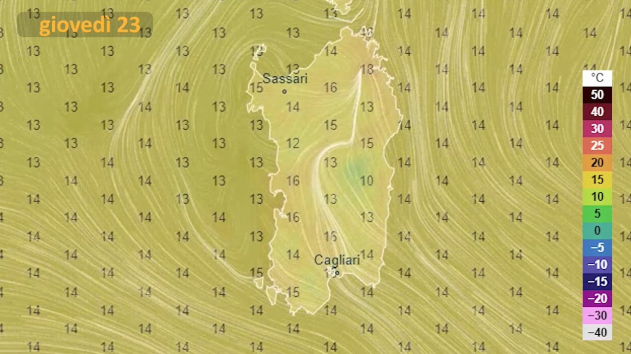 Il meteo per Giovedì 23 febbraio in Sardegna