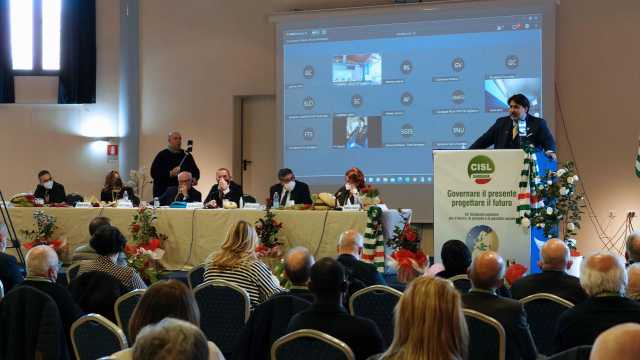 Solinas al congresso della Cisl 