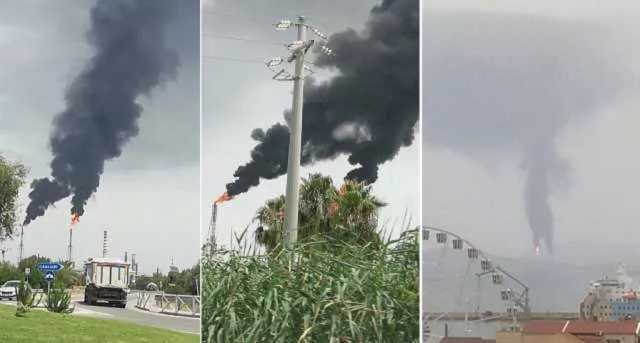 Le nubi nere dalle ciminiere della Saras