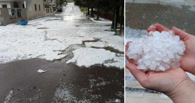 La grandine a Mandas