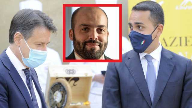 Alberto Manca con Di Maio e Conte