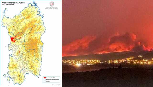 La mappa degli incendi nel 2021