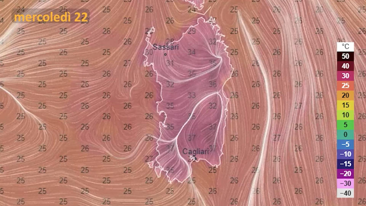 Meteo mercoledì 22 giugno in Sardegna 