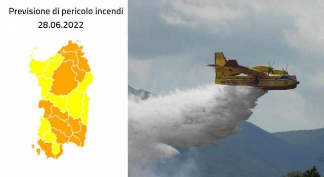 La mappa del pericolo incendio in Sardegna 