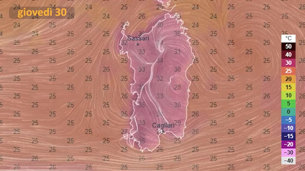 Il meteo domani in Sardegna 