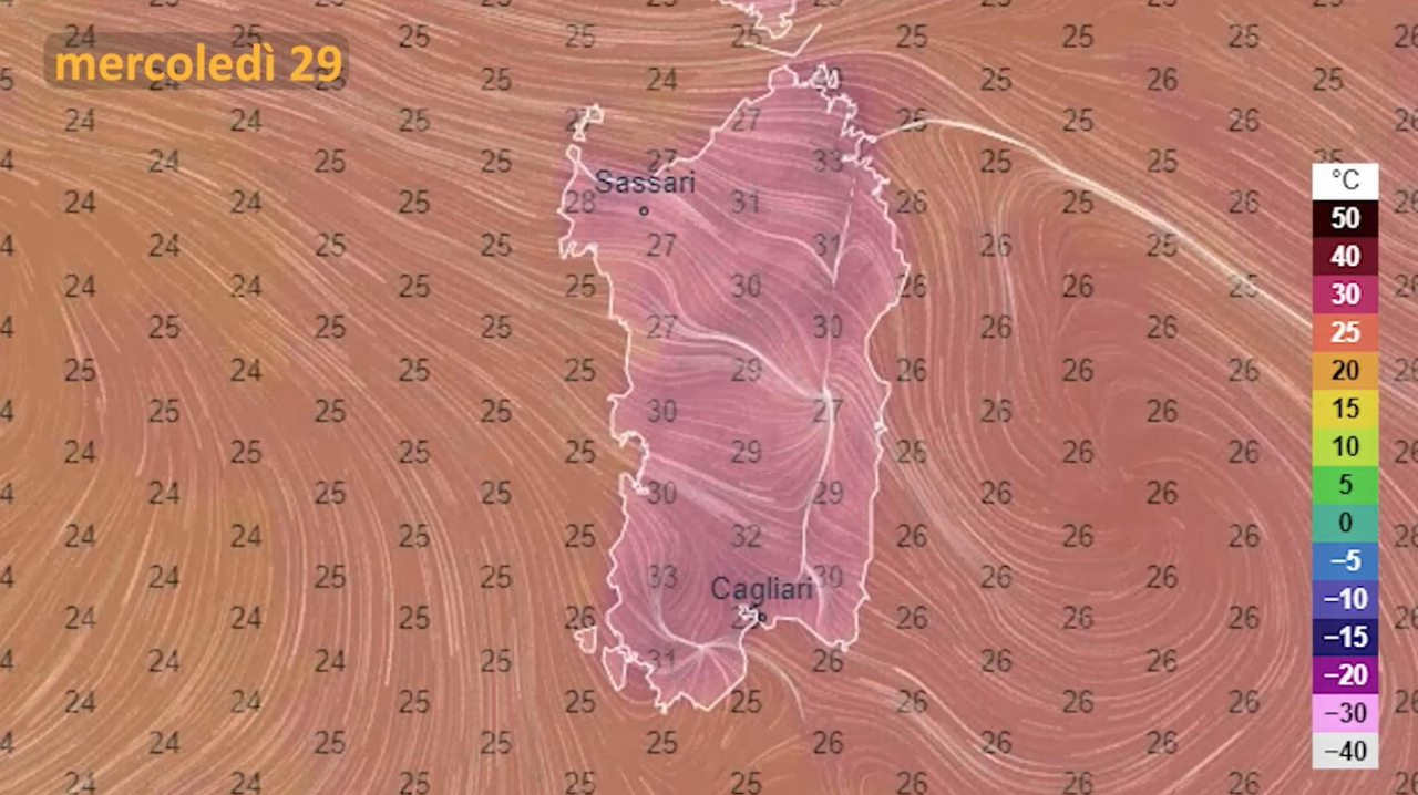 mETEO mERCOLEDì 29 GIUGNO IN sARDEGNA 