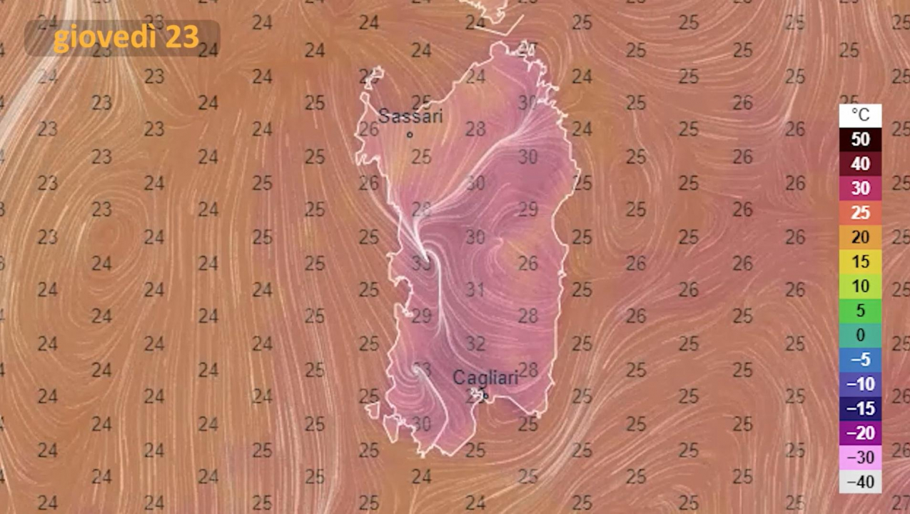 Il meteo per giovedì 23 giugno in Sardegna 