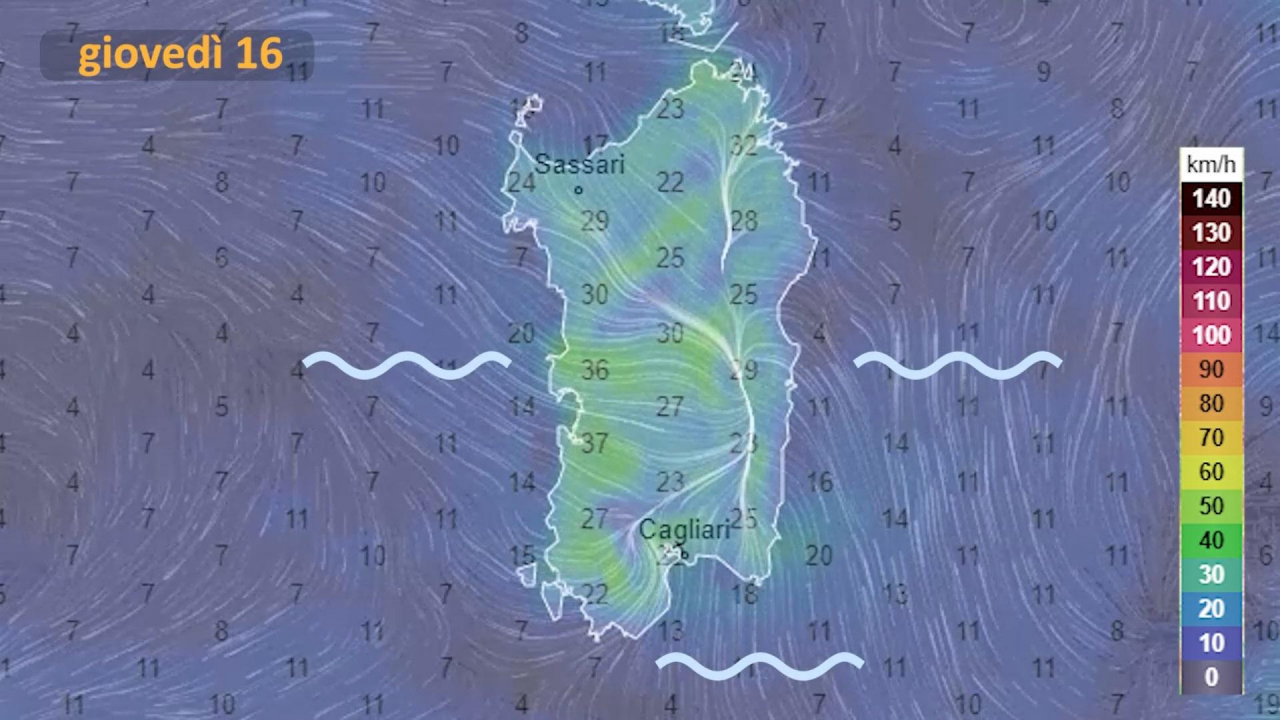 pREVISIONI METEO gIOVEDì 16 GIUGNO IN SARDEGNA 