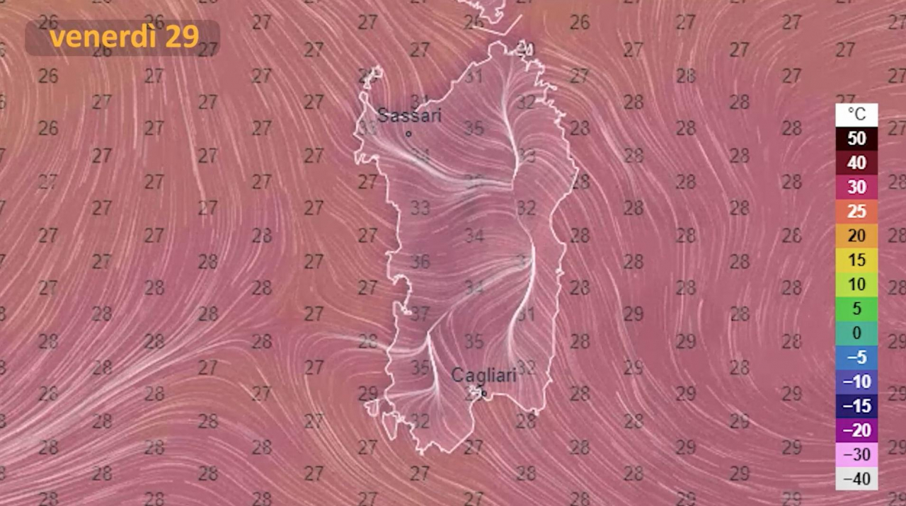 Previsioni venerdì 29 luglio 