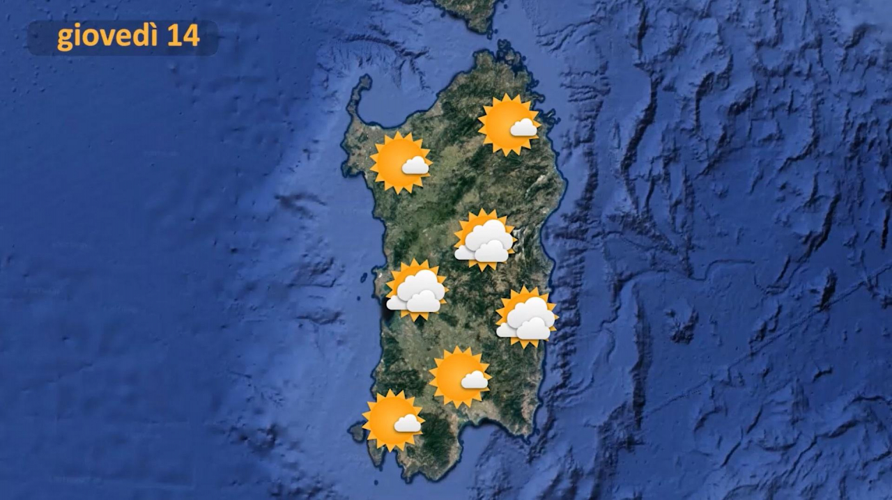 Il meteo per il 14 luglio in Sardegna 