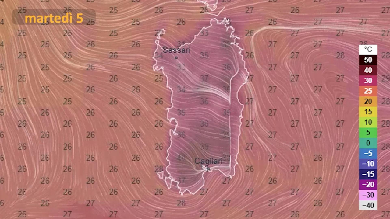 Meteo Sardegna Martedì 5 luglio