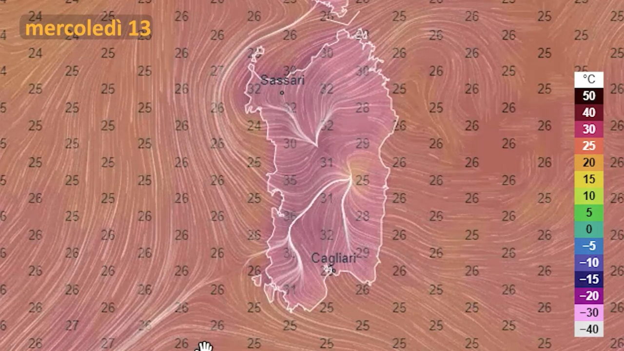 Il meteo domani in Sardegna 