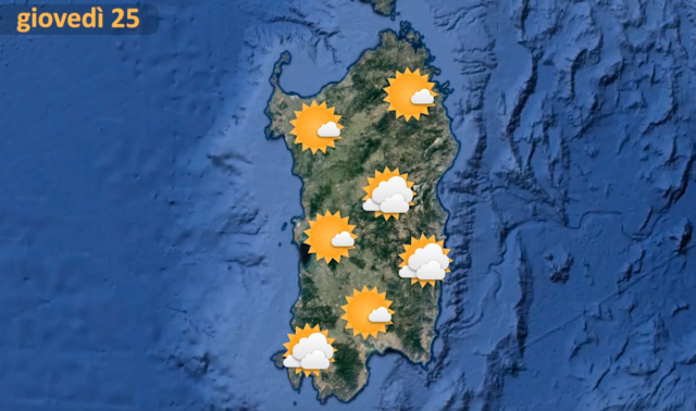 Meteo, giovedì 25 agosto 2022