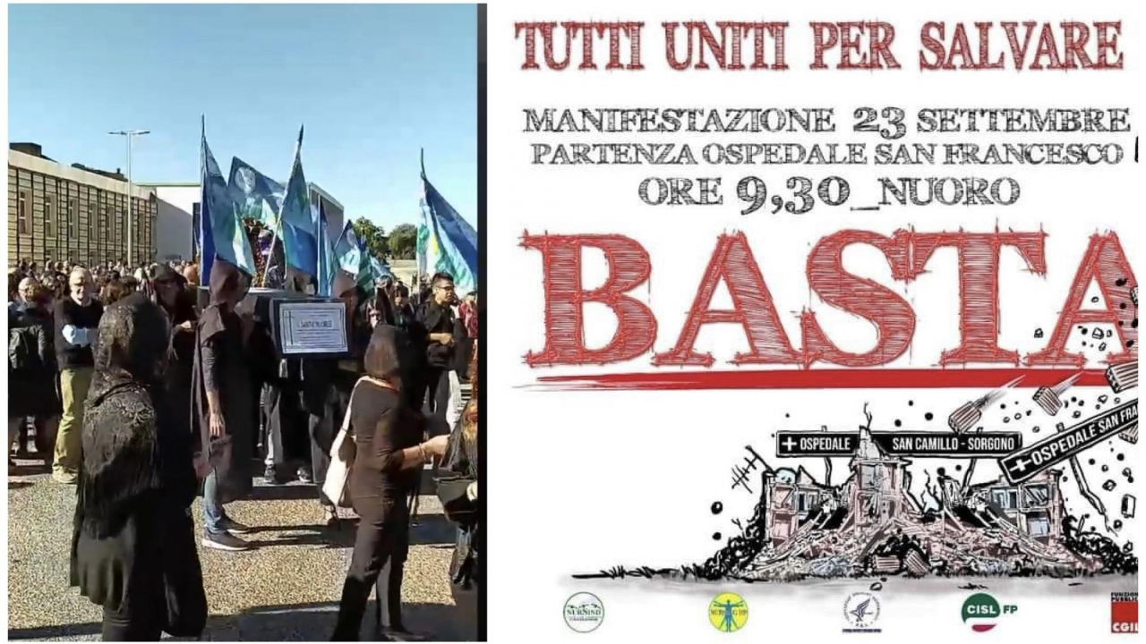 Nuoro, crisi sanità e trasporti: doppio corteo nel capoluogo barbaricino