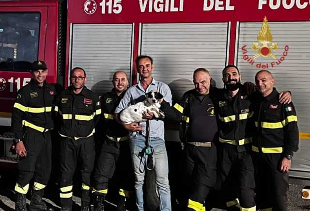 Cagliari, paura per un cane restato incastrato in una tubatura delle acque di scolo