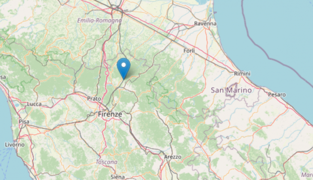 Terremoto, scossa di magnitudo 3.4 a nord di Firenze