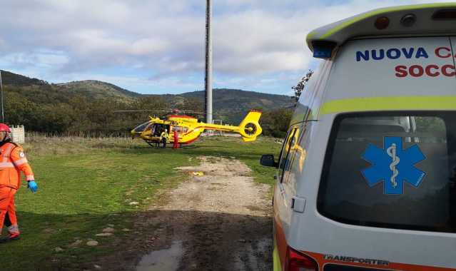 elicottero sul luogo dell'incidente di caccia