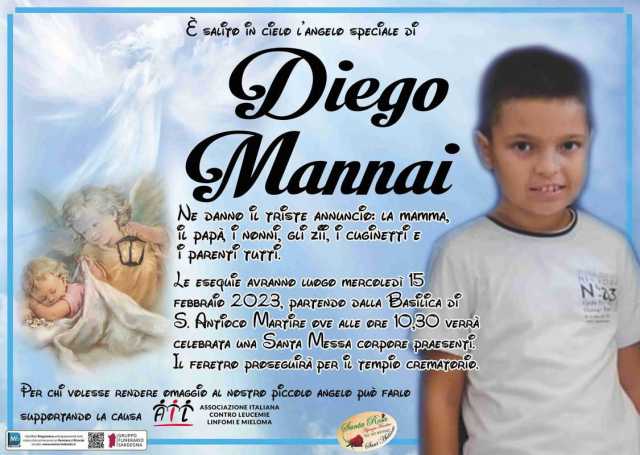 Diego Mannai, il manifesto funebre