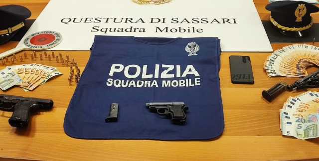 Sassari arresto latitante - sequestro pistole