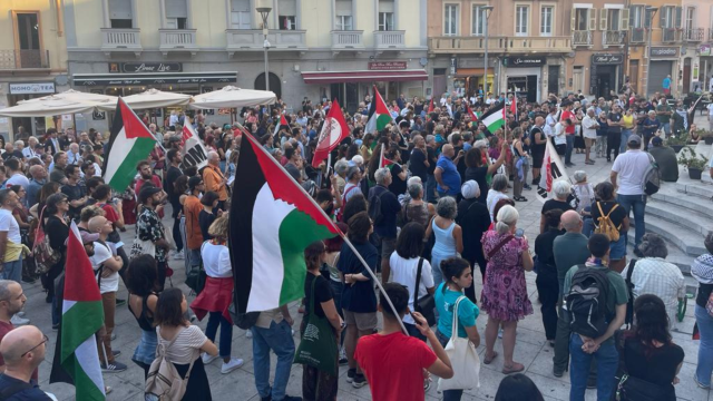 manifestazione a cagliari pro palestina