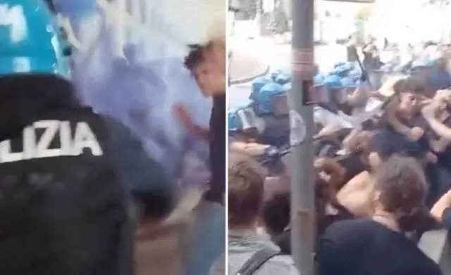 Cariche e manganelli a Torino al corteo degli studenti anti-Meloni (Video)