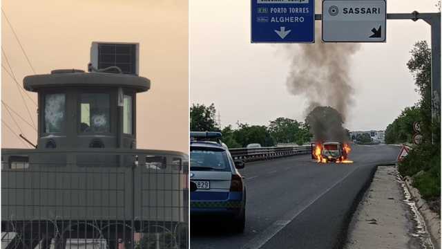 Assalto alla sede Mondialpol a Sassari, spari contro i carabinieri e auto in fiamme