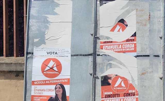 Cagliari, strappati e vandalizzati i manifesti elettorali della candidata sindaco Corda