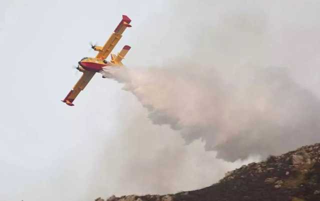 Grosso incendio distrugge i boschi fra Jerzu e Cardedu, canadair in volo