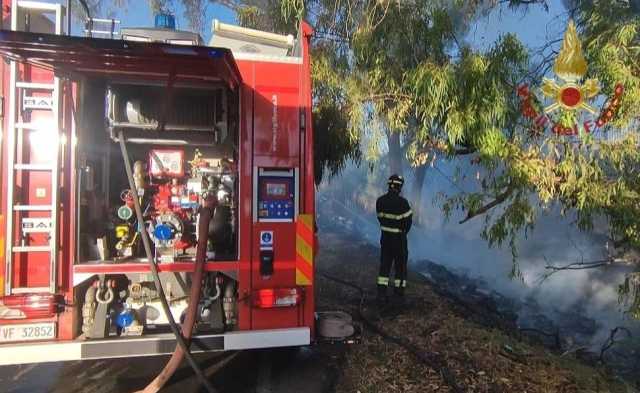 Cagliari, scoppia un incendio in viale Monastir: canneto in fiamme