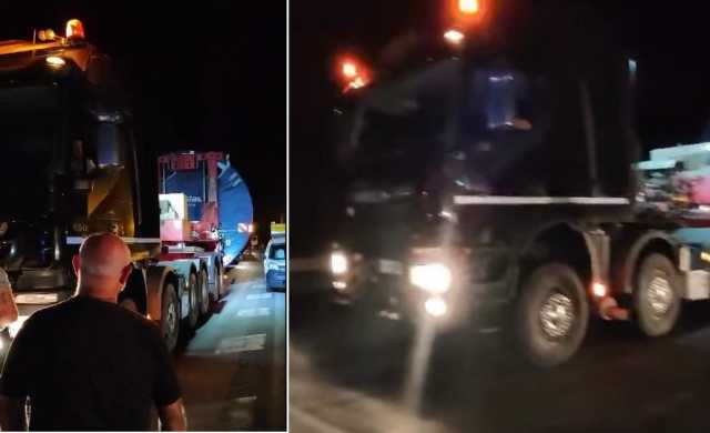 Nuraminis, bloccati dai manifestanti i camion di trasporto pale eoliche (VIDEO)