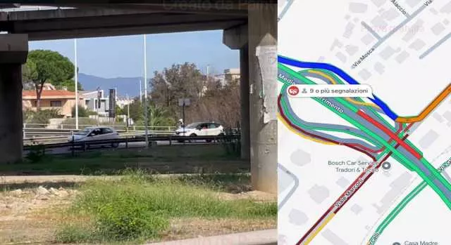 Cagliari, chiusa la rampa per l'Asse Mediano in viale Marconi: disagi per il traffico