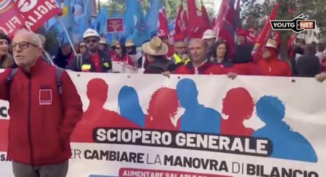 Cagliari, più di tremila lavoratori in corteo contro la manovra di bilancio (Video)