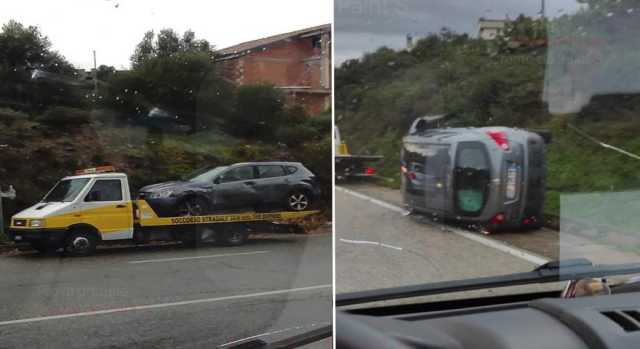 Oliena, perde il controllo dell'auto e finisce fuori strada ribaltandosi su un lato