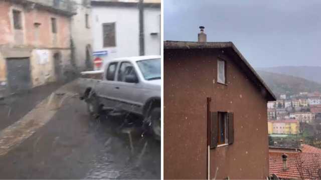 Fiocchi di neve da Seulo ad Aritzo: il risveglio bianco in Sardegna (Video)